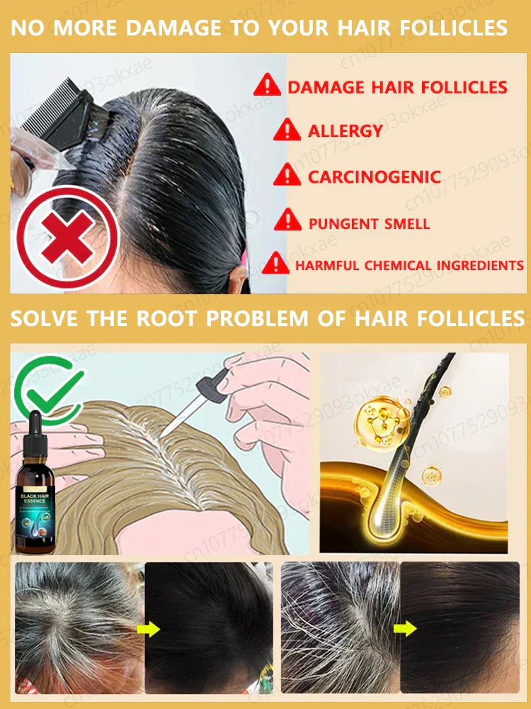 Anti-Grey Hair Essence, Restore Natural Hair Color And
