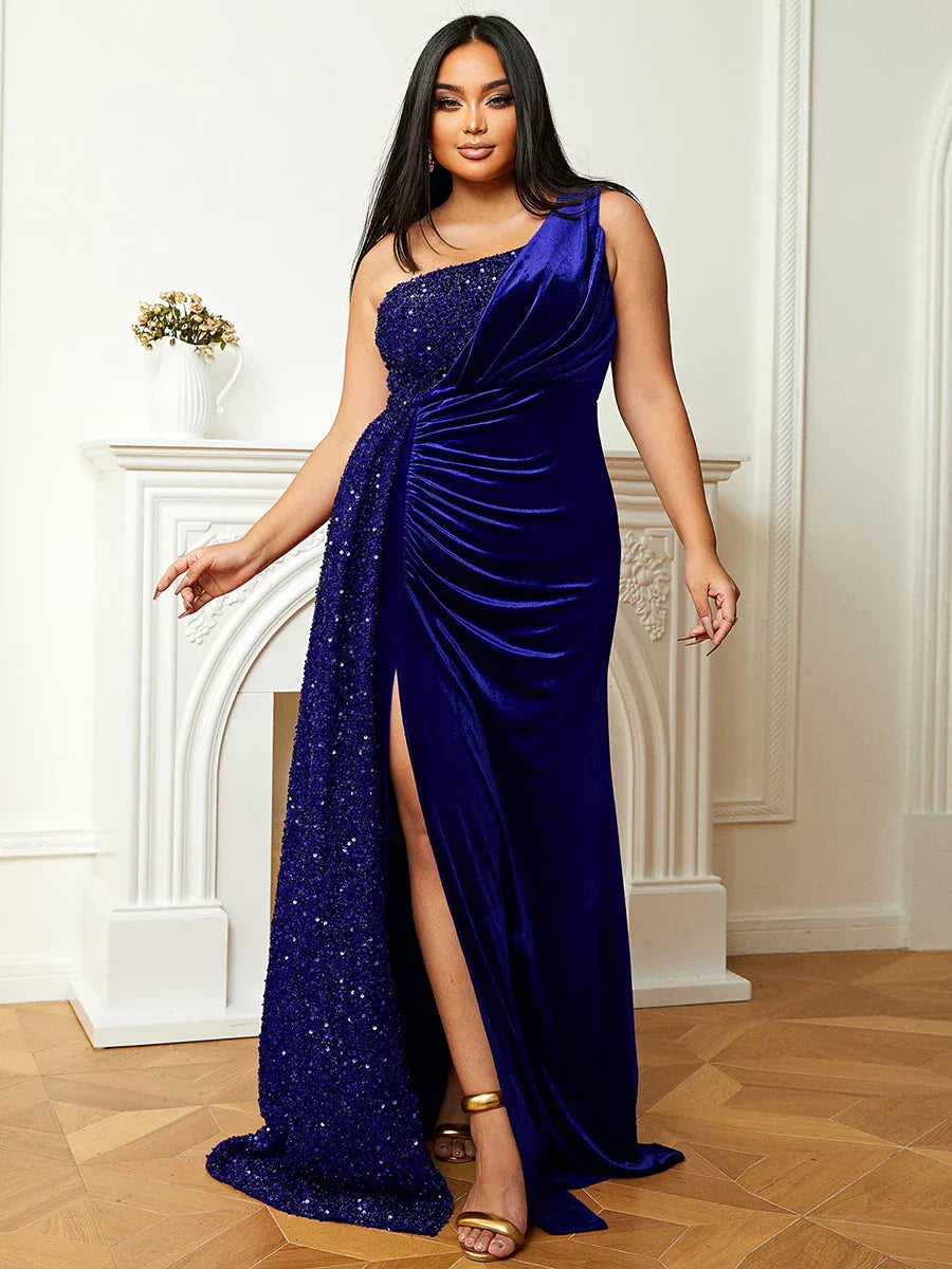 Missord Wine Sequin Evening Dresses Women Elegant One