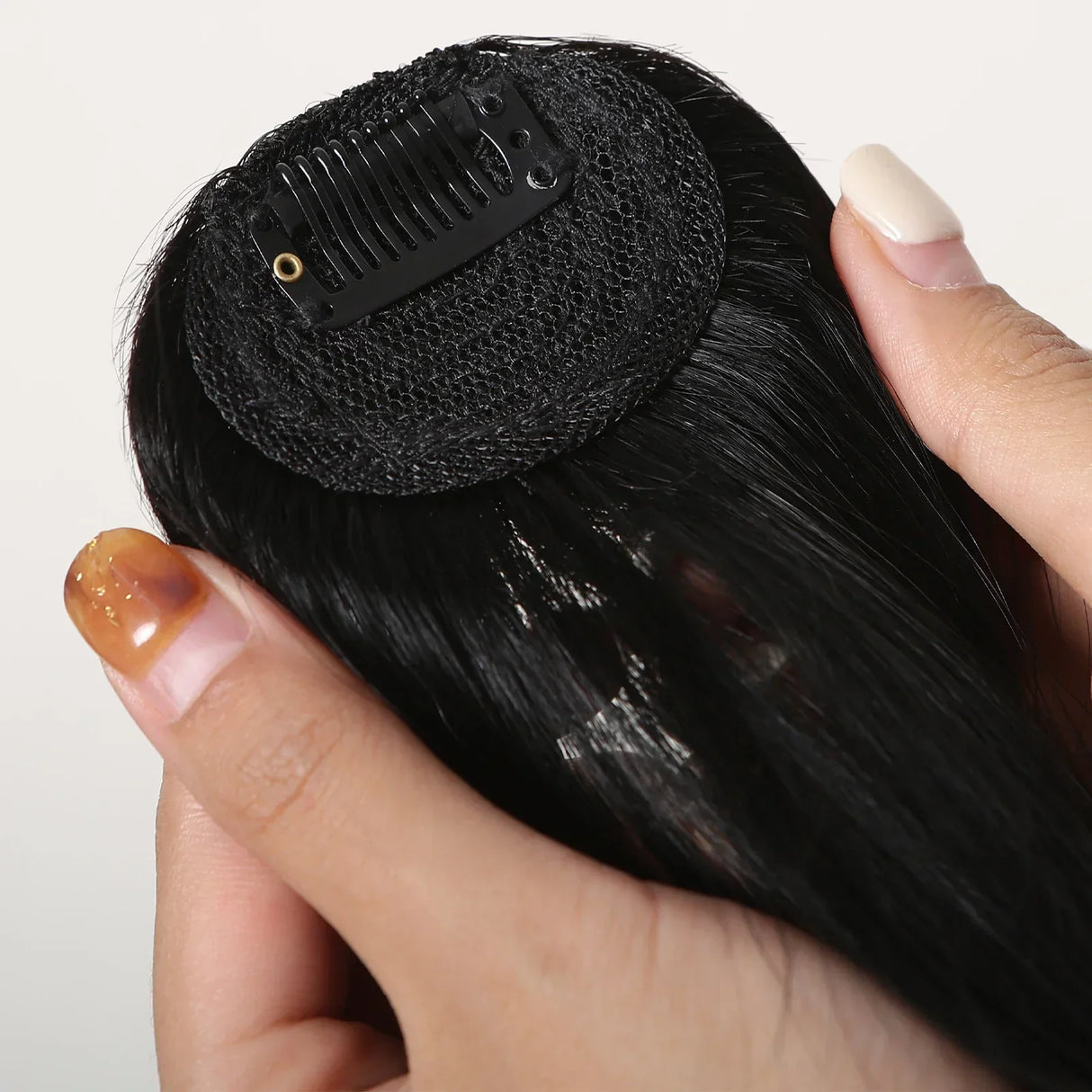 Human Hair Bangs Natural Black Brown French