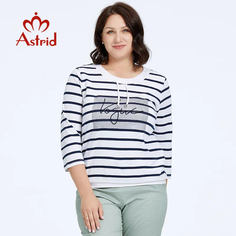 Astrid Autumn Women' T-Shirt Casual Cotton Top Female