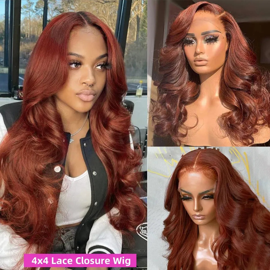 Reddish Brown Hd Lace Frontal Wig Preplucked