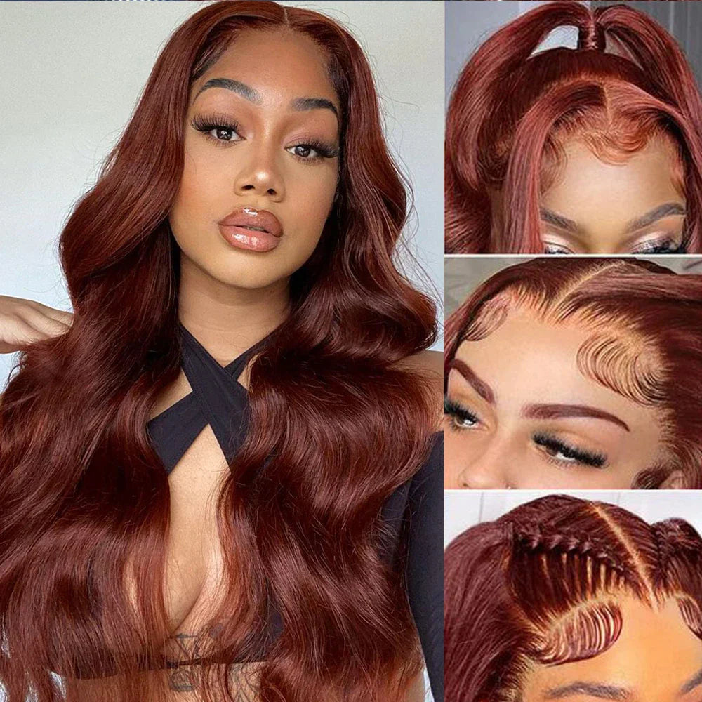 Reddish Brown Body Wave Lace Frontal Human