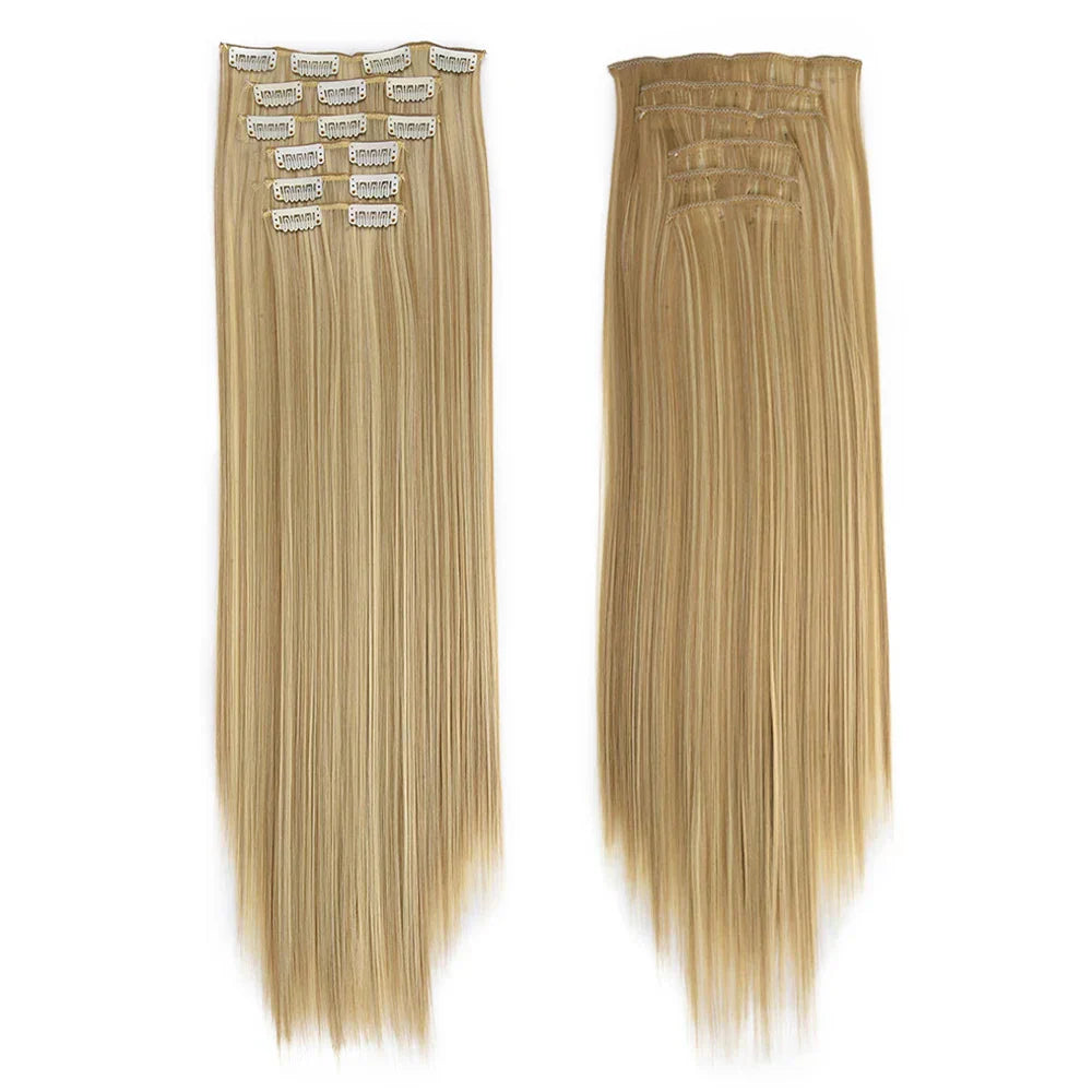 Synthetic Clip In Hair Extensions Pcs/Set Clips Long