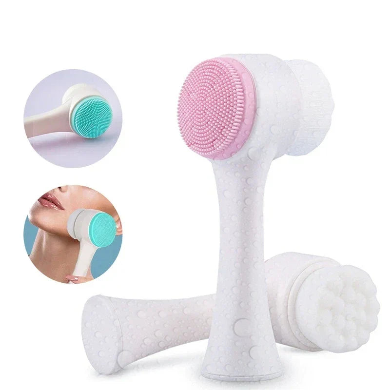 Silicone Face Cleansing Brush Double-Sided Facial Cleanser Blackhead