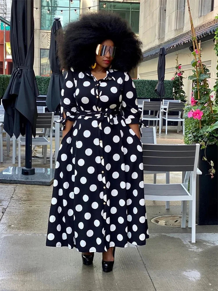 Wmstar Dresses For Women Dot Printed With Pockets