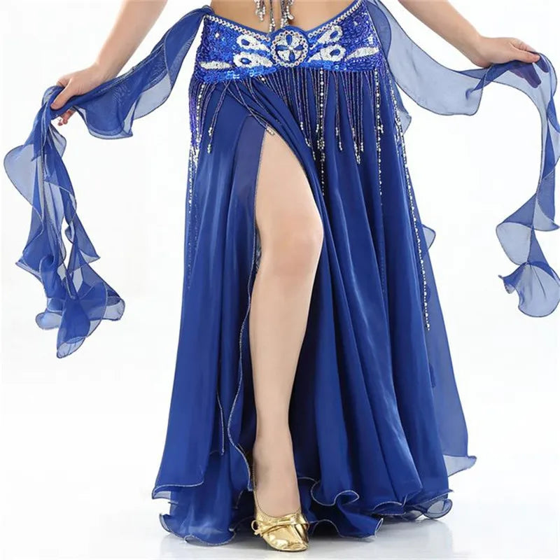 New Belly Dancing Skirt Woman Chiffon Split Sexy