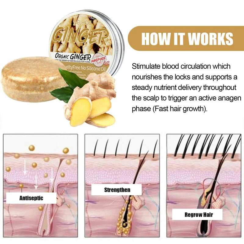 Ginger Hair Growth Soap Anti Hair Loss Fast