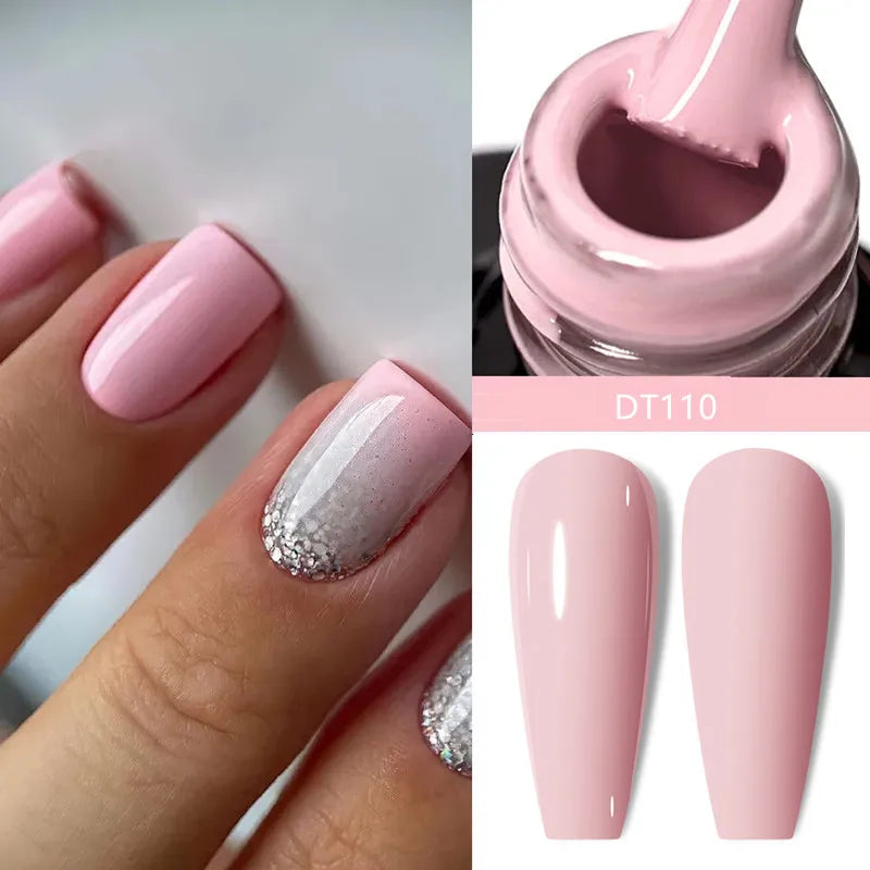 Nude Glitter Gel Nail Polish Set Purple Pink