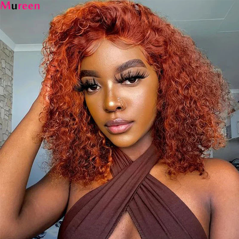 Ginger Orange Bob Wig Glueless Deep Wave Wigs