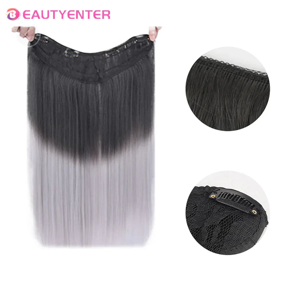 Synthetic Clips In Hair Long Wave Clip In