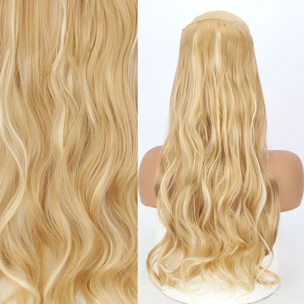 Merisihair Synthetic No Clip Invisible Wire Hair Extensions
