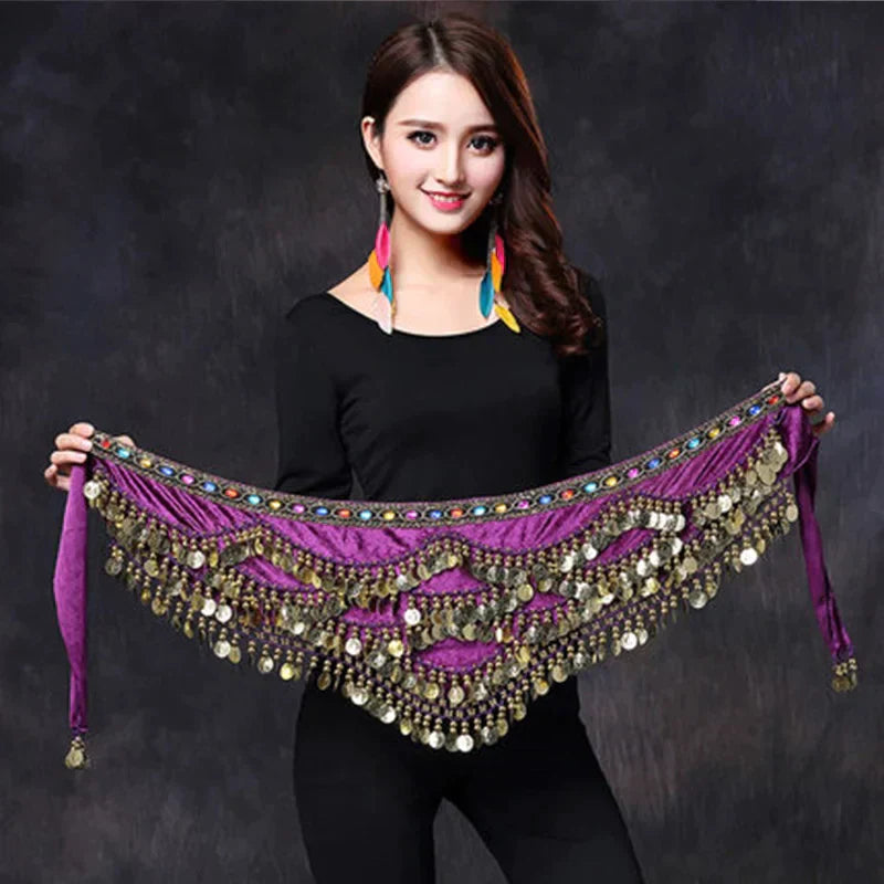 Oriental/Indian Belly Dance Coin Belt Bellydance Hip Scarf