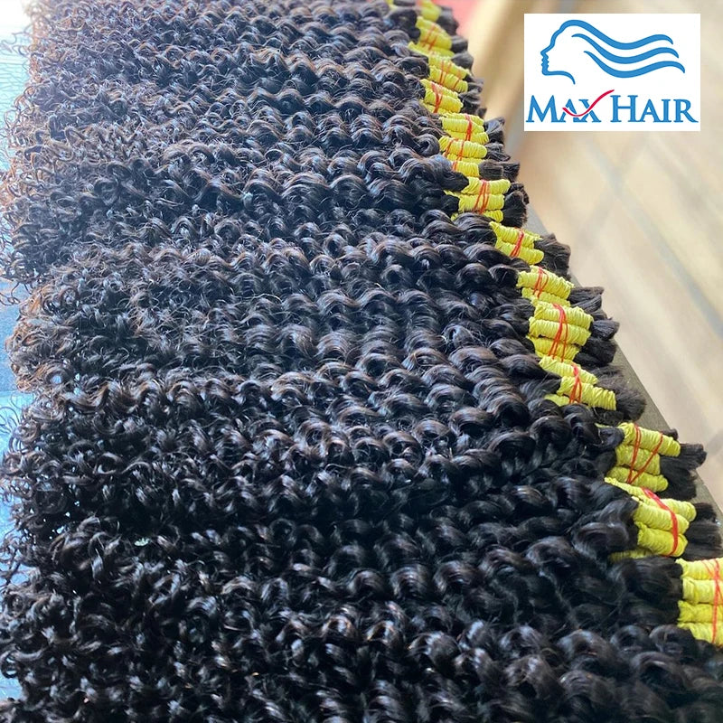 Human Bulk Hair For Braiding Kinky Curly No