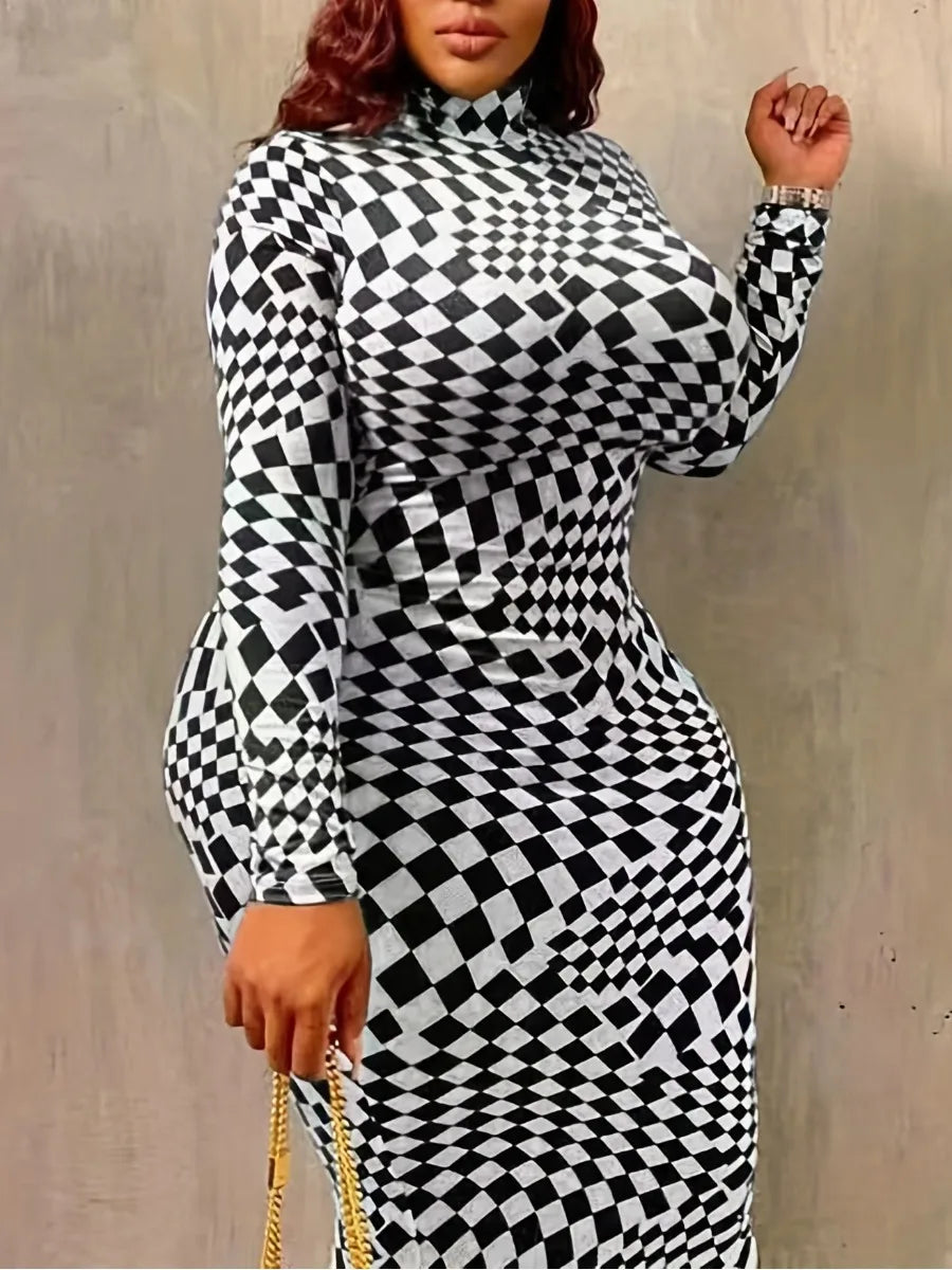 Lw Women Autumn&Winter Mock Neck Long Sleeve Skinny