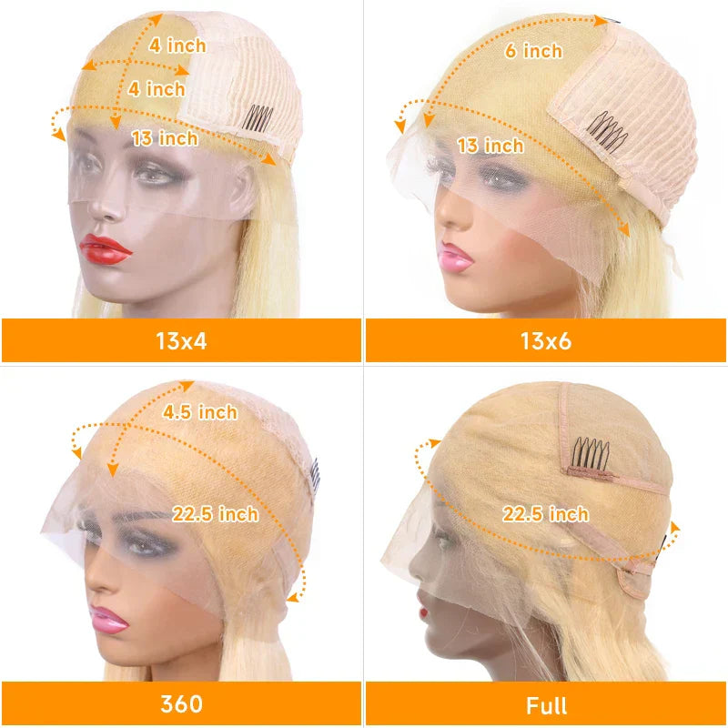 Wigs Human Hair Full Lace Frontal Wig Blonde