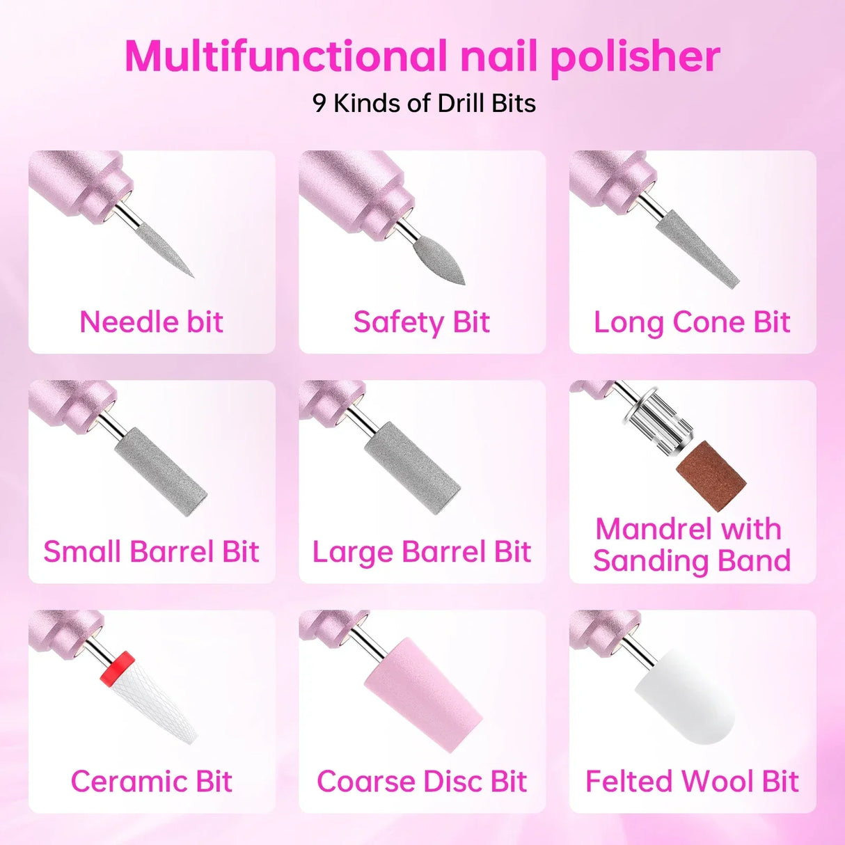 New Rechargeable Nail Drill Machine With Large Hd