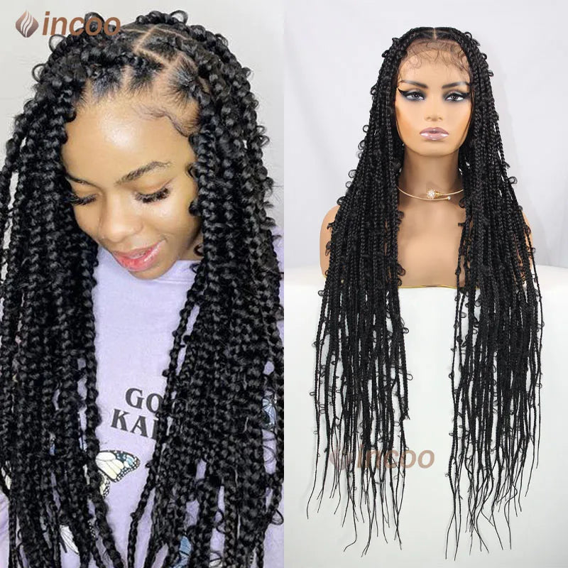 Jungle Synthetic Braids Wig Square Knotless Butterfly