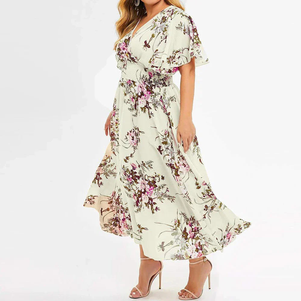 Summer New Sexy V-Neck Women' Beach Dress Loose