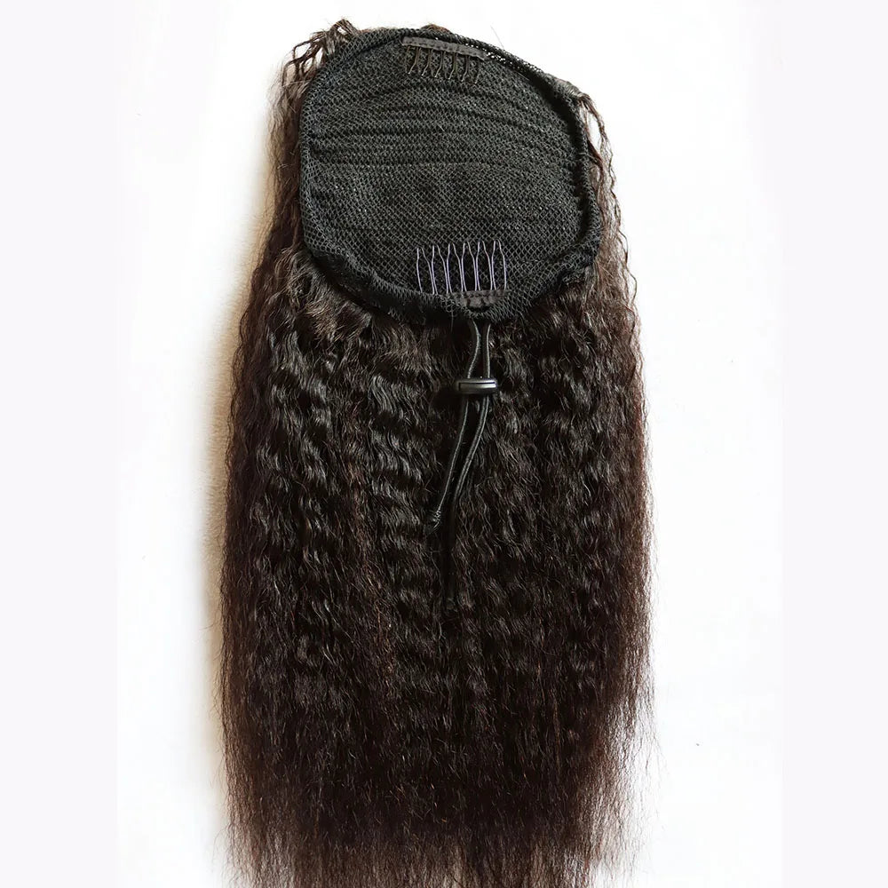 Human Hair Extensions Draw String Ponytails Jerry Afro