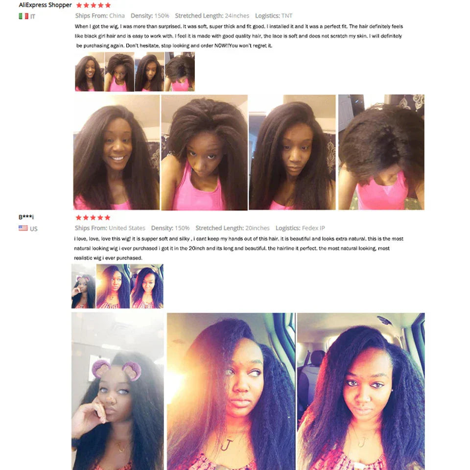 Transparent Lace Frontal Wig Pre Plucked Kinky