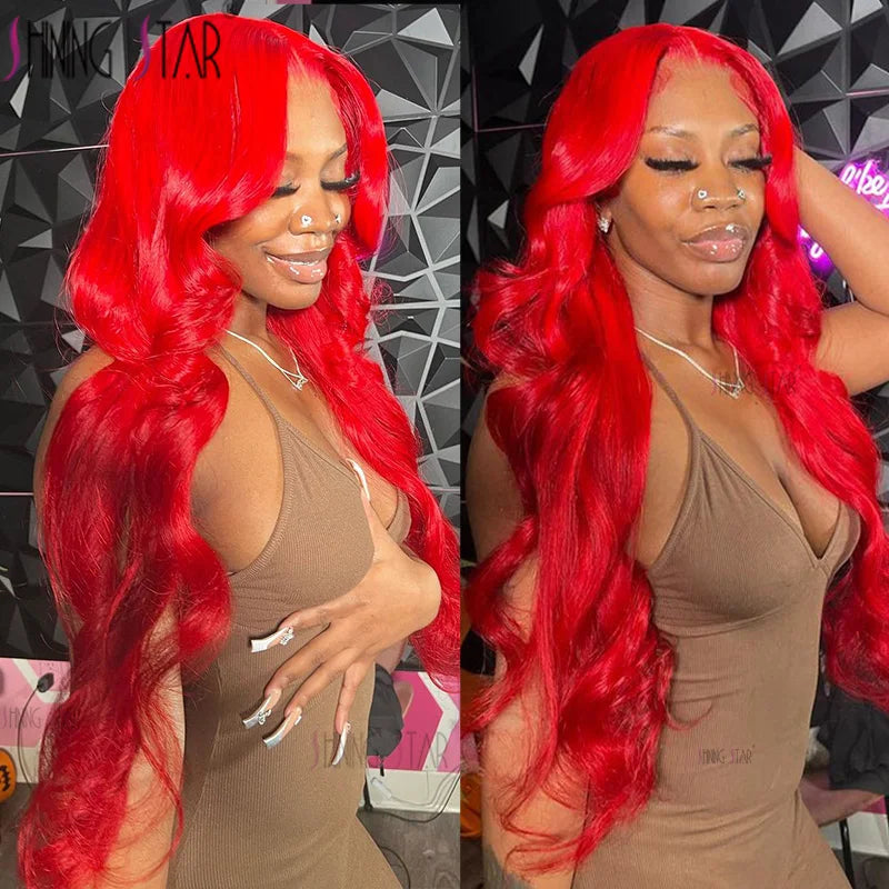 Hd Lace Frontal Human Hair Wigs Red