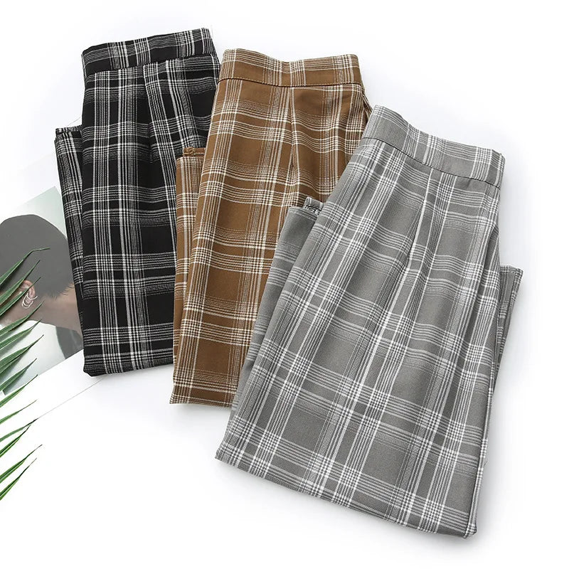 Autumn Clothes Women Skirts Plus Vintage Plaid With