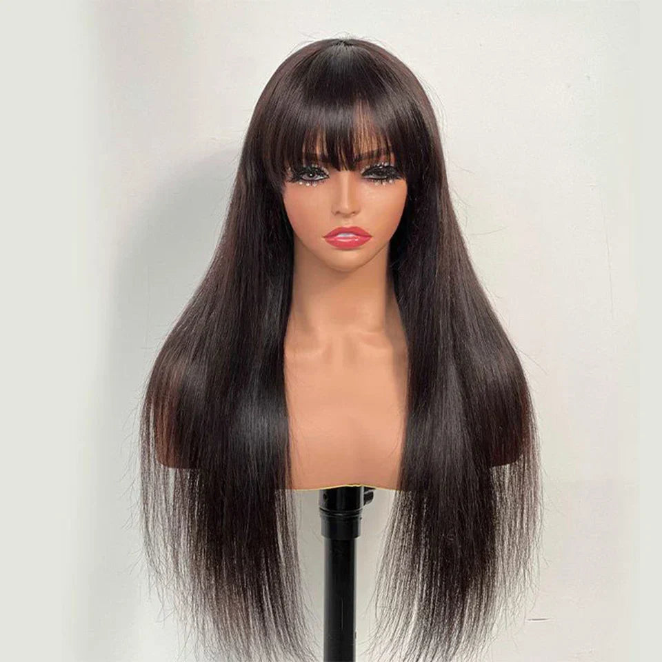 Wig With Bangs Fringe Wigs Human Hair Wig