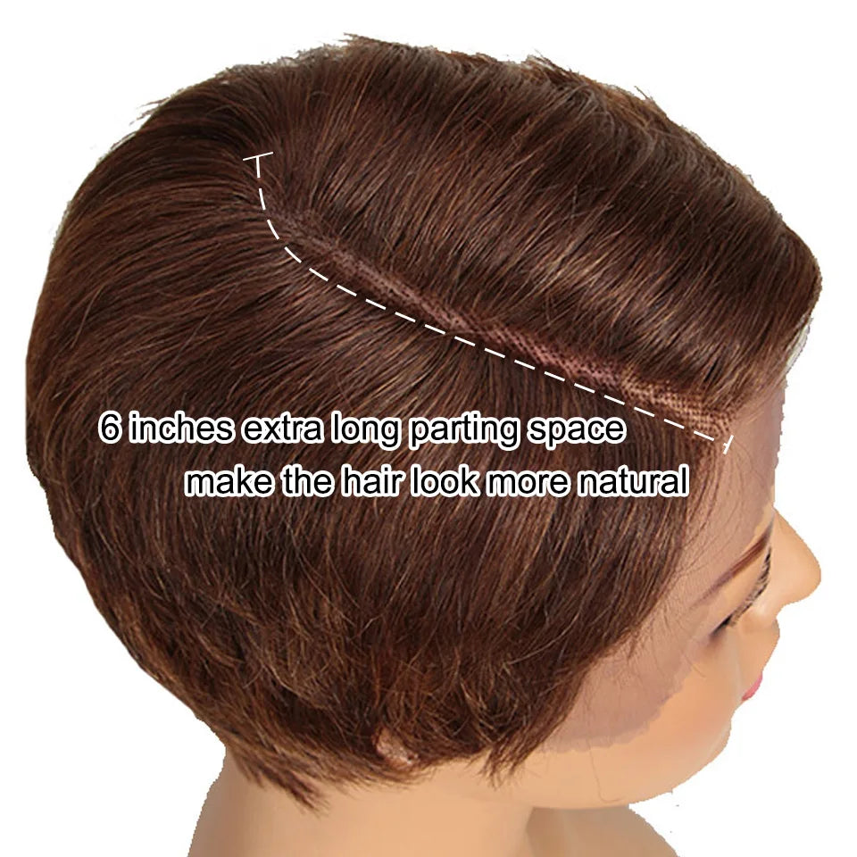 Trueme Short Pixie Cut Lace Wig Colored Brazilian