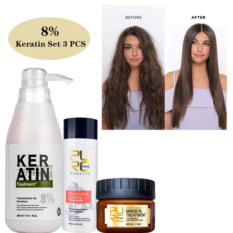Purc Professional Keratin Hair Treatment Set Brazilian Hair