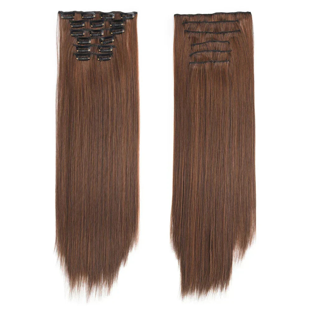Synthetic Clip In Hair Extensions Pcs/Set Clips Long