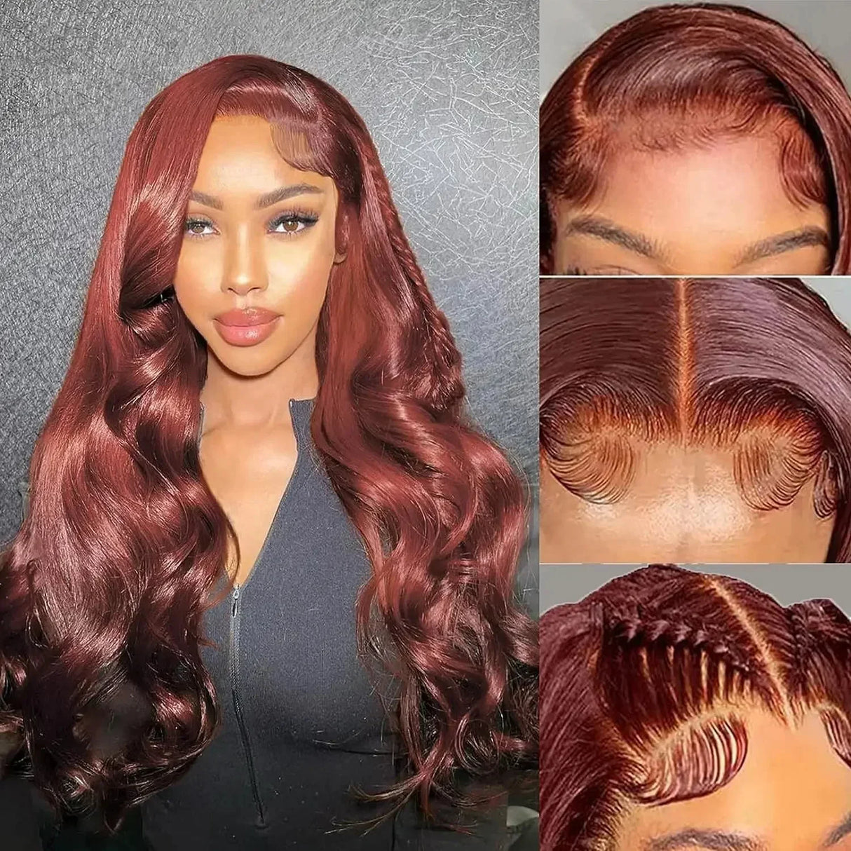 Reddish Brown Body Wave Lace Frontal Human