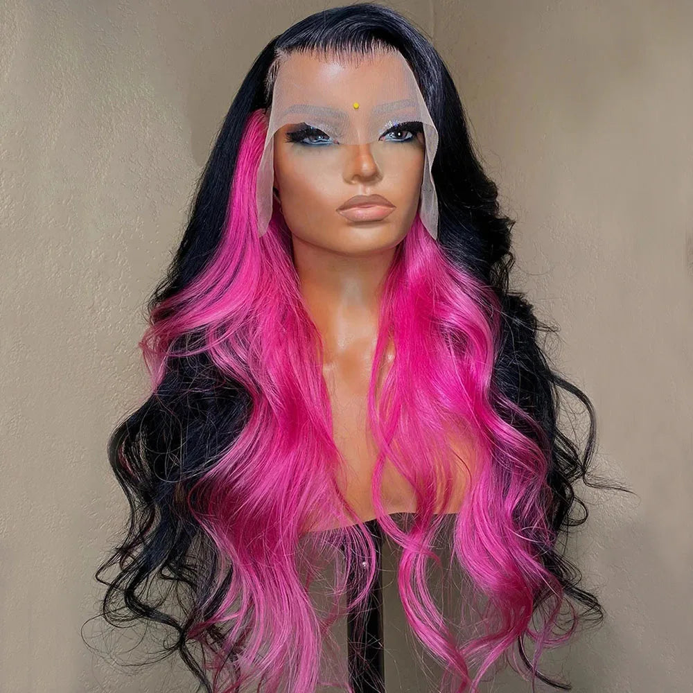 Rongduoyi Black Pink Two Tones Body Wave Synthetic