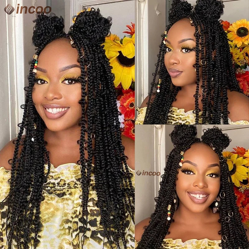 Jungle Synthetic Braids Wig Square Knotless Butterfly