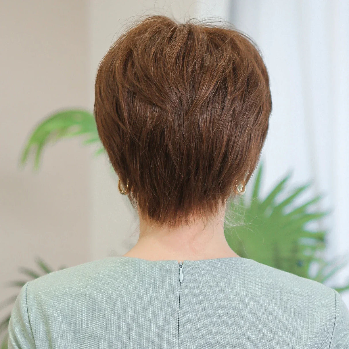 Remy Human Hair Wigs Brown Short Pixie