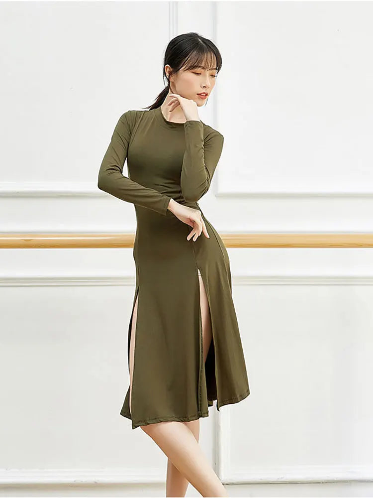 Sexy Hem Slit Design Dance Dress For Women