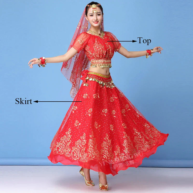 New Bollywood Costume Set Belly Dance Performance Clothes