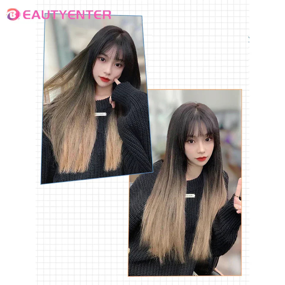 Synthetic Clips In Hair Long Wave Clip In