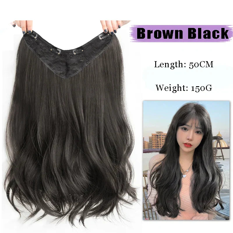As-Part Synthetic Clip In Hair Extension Long Thick