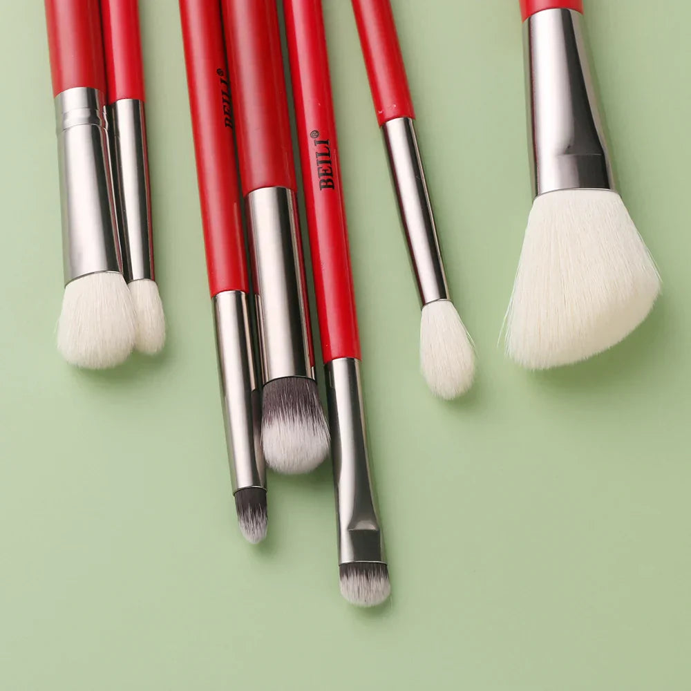 Beili Red Eye Makeup Brushes Professional Natural