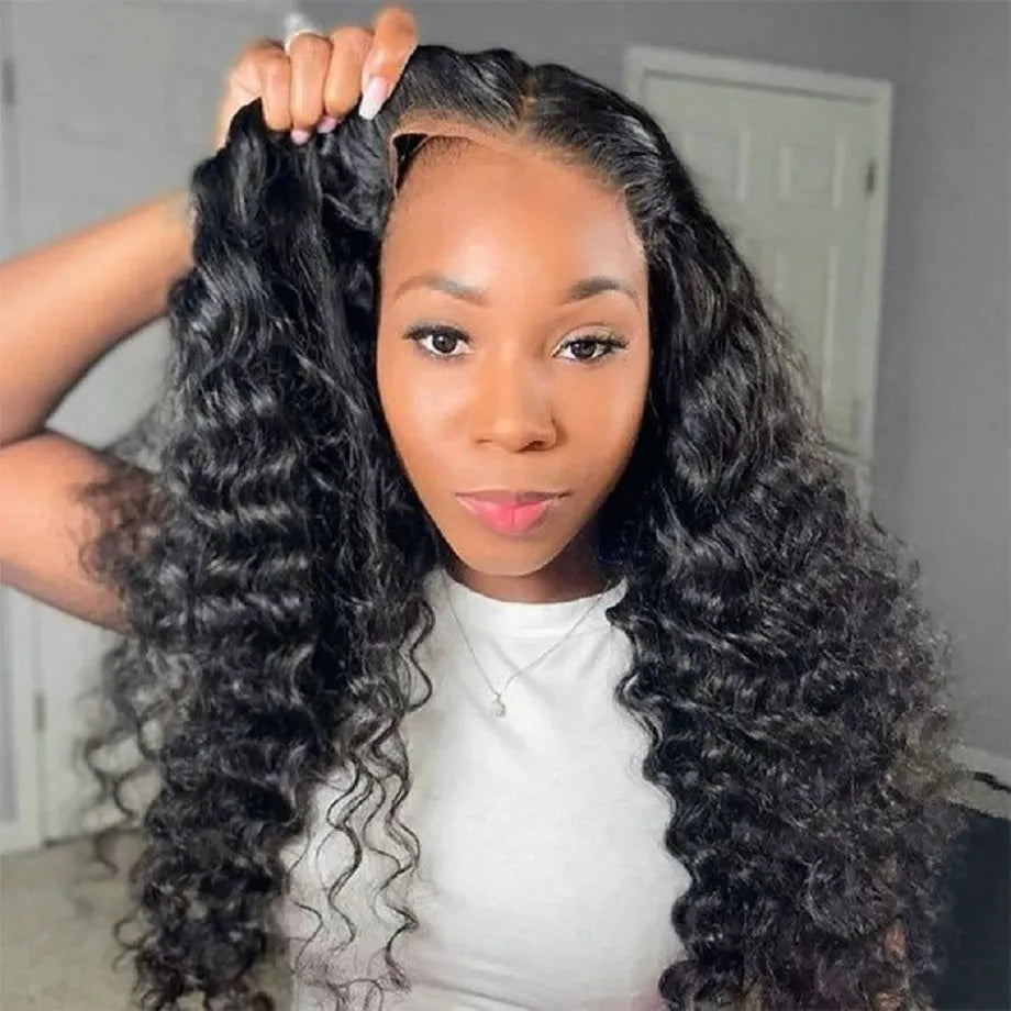 Deep Wave X Closure Glueless Wig Human Hair