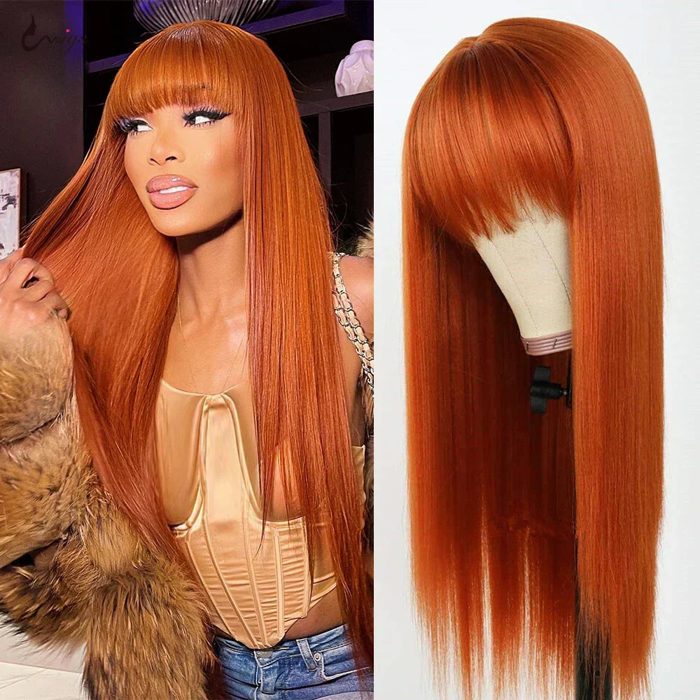 Uwigs Highlight Wig Human Hair Wigs With Bangs