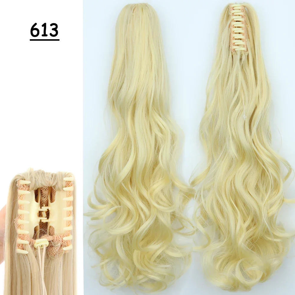 Synthetic Claw Clip On Ponytail Hair Extensions Long