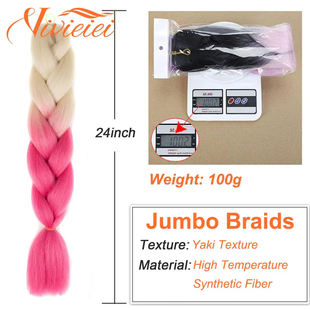 Pink Ombre Jumbo Braids Hair Extensions