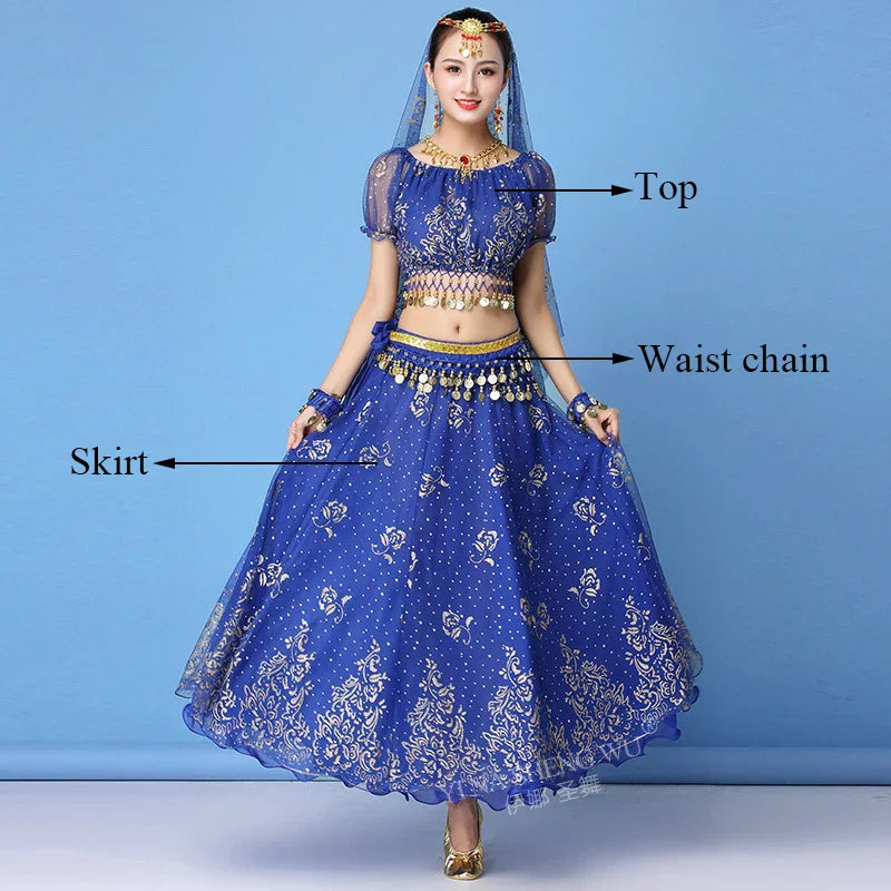 New Bollywood Costume Set Belly Dance Performance Clothes