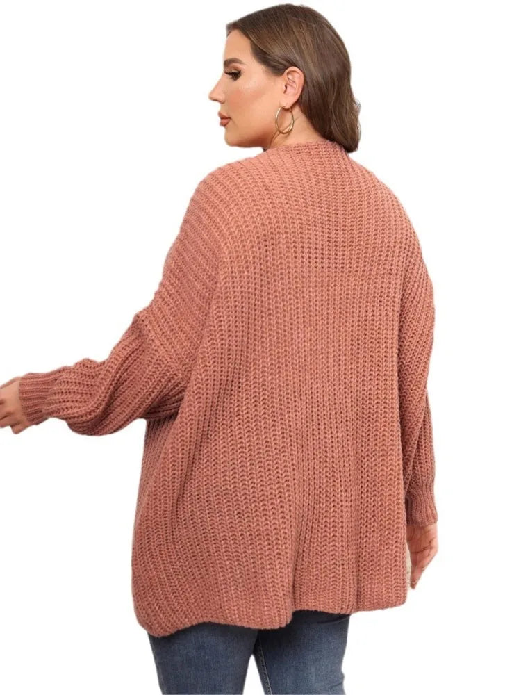 Plus Autumn Winter Midi Knitted Cardigan Women Korean