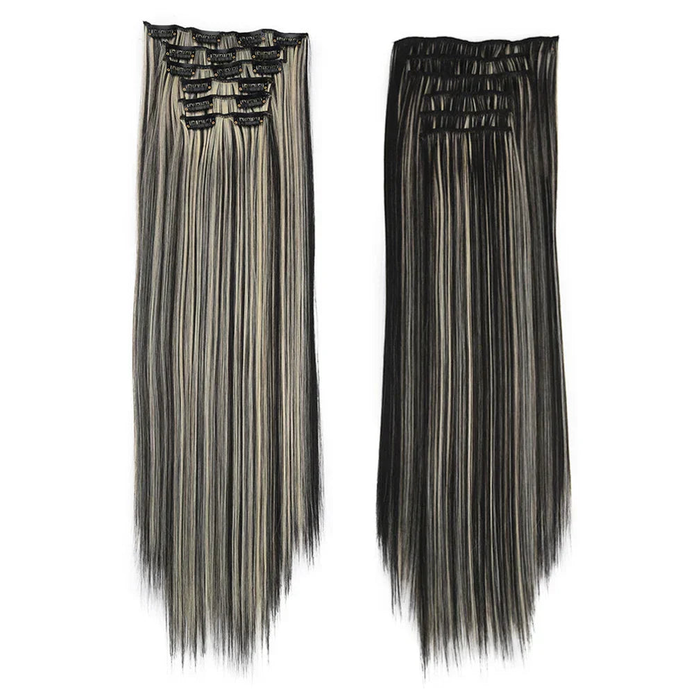 Synthetic Clip In Hair Extensions Pcs/Set Clips Long