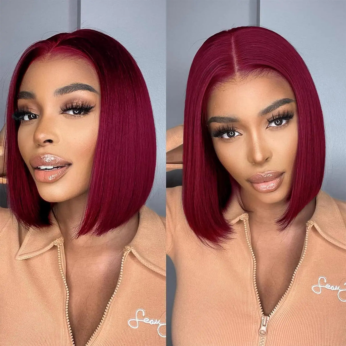 Straight Bob Wigs Lace Front Human Hair
