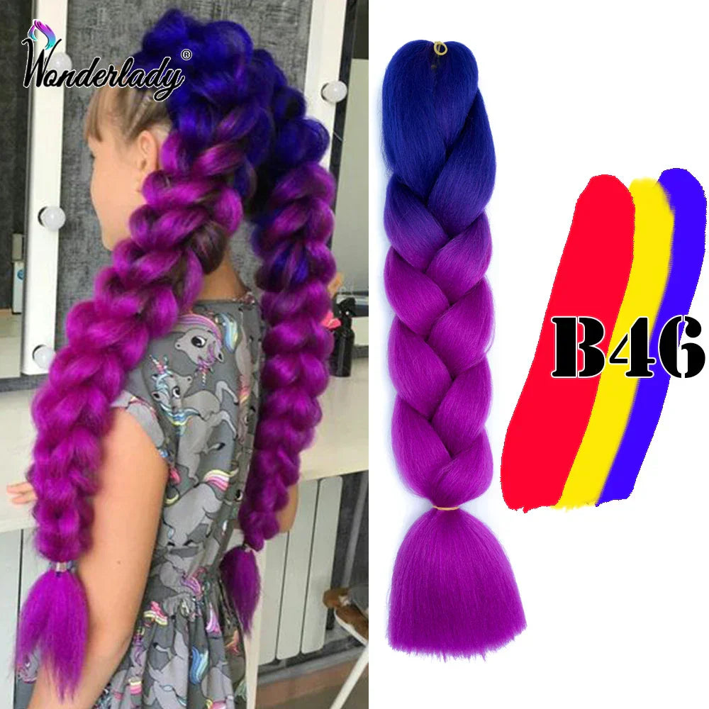 Wonderlady Color Long Colored Braiding Hair Jumbo Braids
