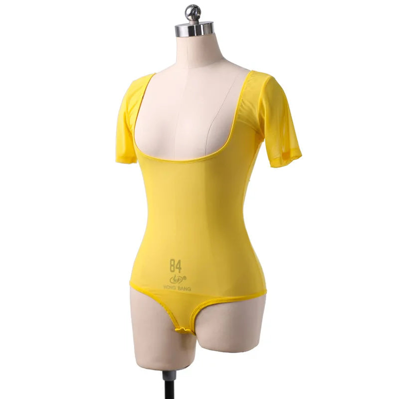 Long Sleeve Bodycon Gauze Top Sheer Pure Mesh