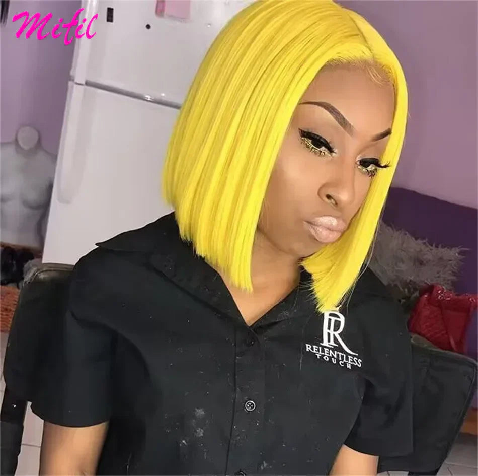 Burgundy Red Lace Front Human Hair Wigs For